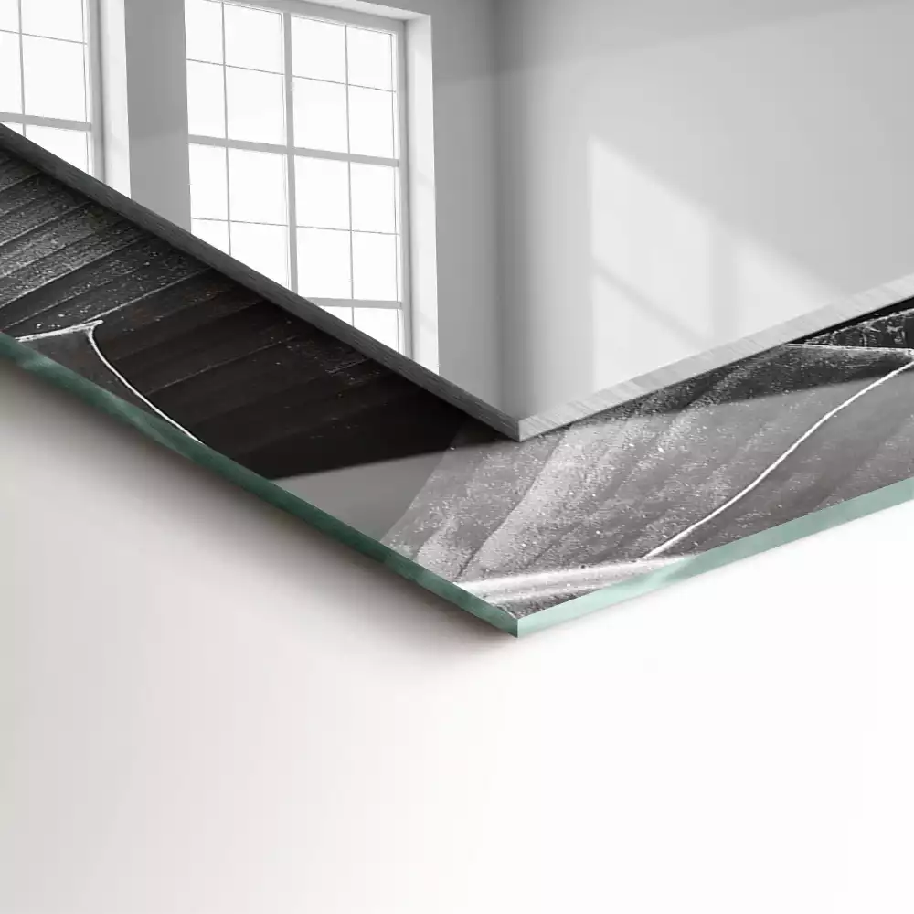 Rechthoekige spiegel met bedrukte lijst Bananenbladeren