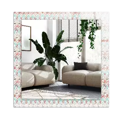 Rechthoekige spiegel met decoratie Kleurrijk geometrisch patroon