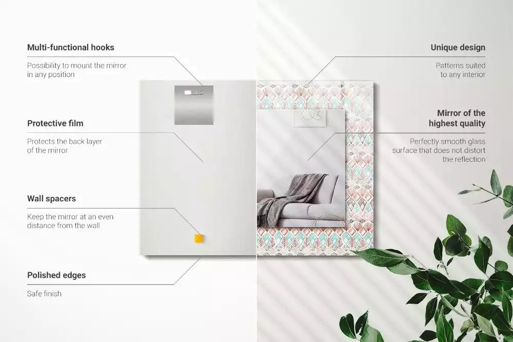 Rechthoekige spiegel met decoratie Kleurrijk geometrisch patroon