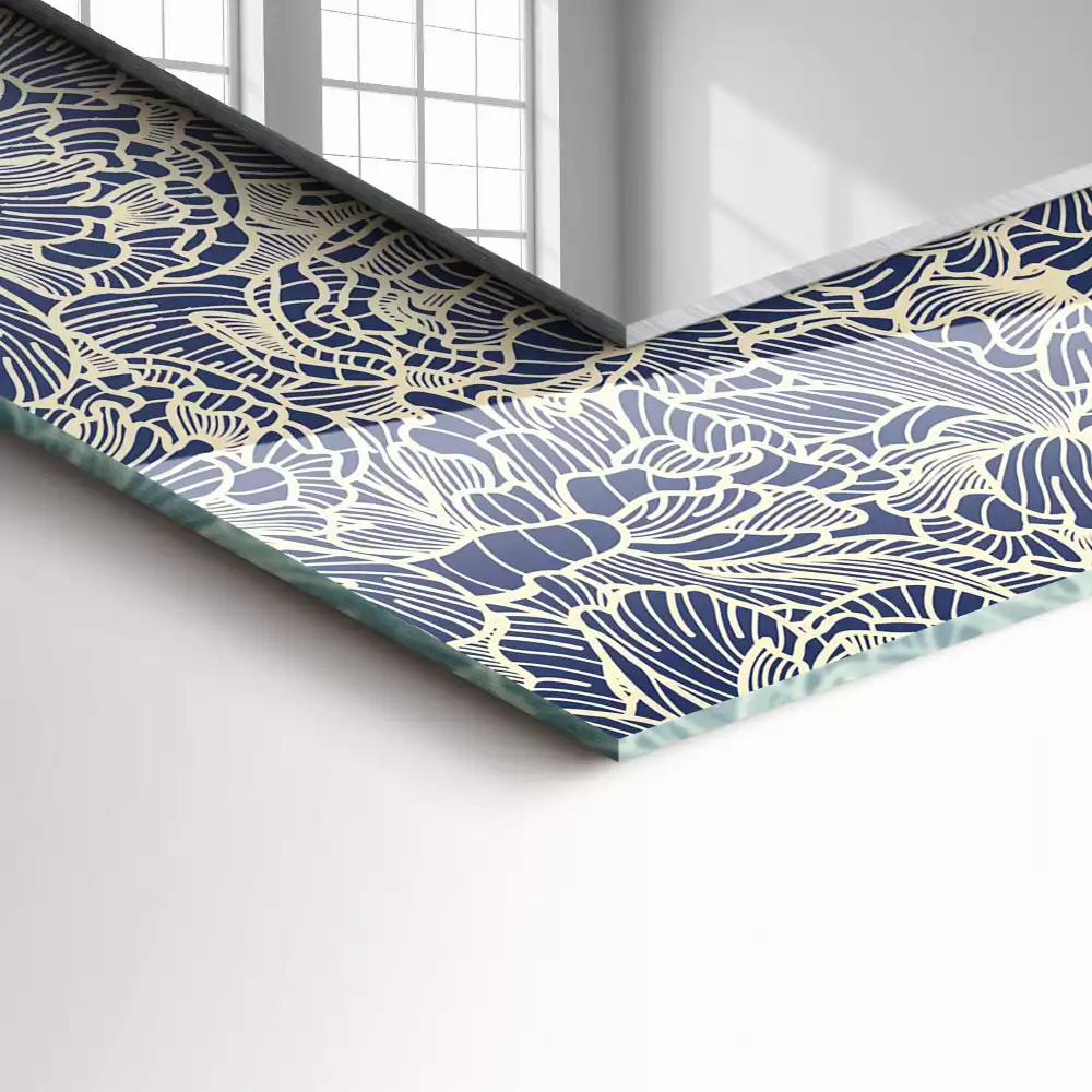 Bedrukte rechthoekige spiegel Bloemenstofpatroon