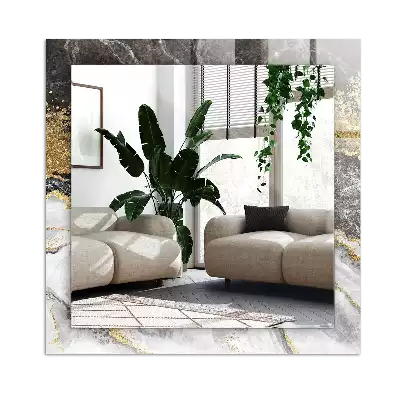 Rechthoekige spiegel met bedrukte lijst Marmeren aderen abstract