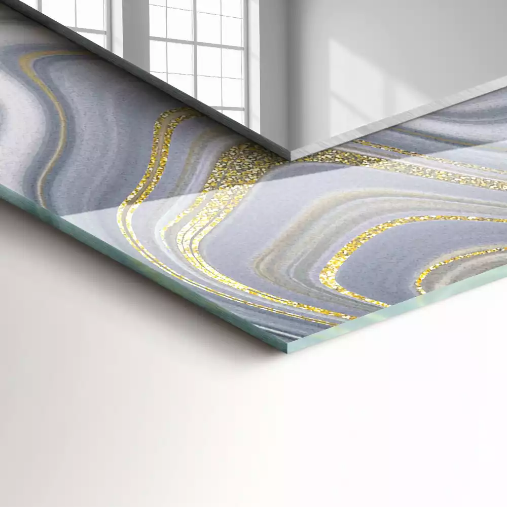 Bedrukte rechthoekige spiegel Abstracte marmerpatronen