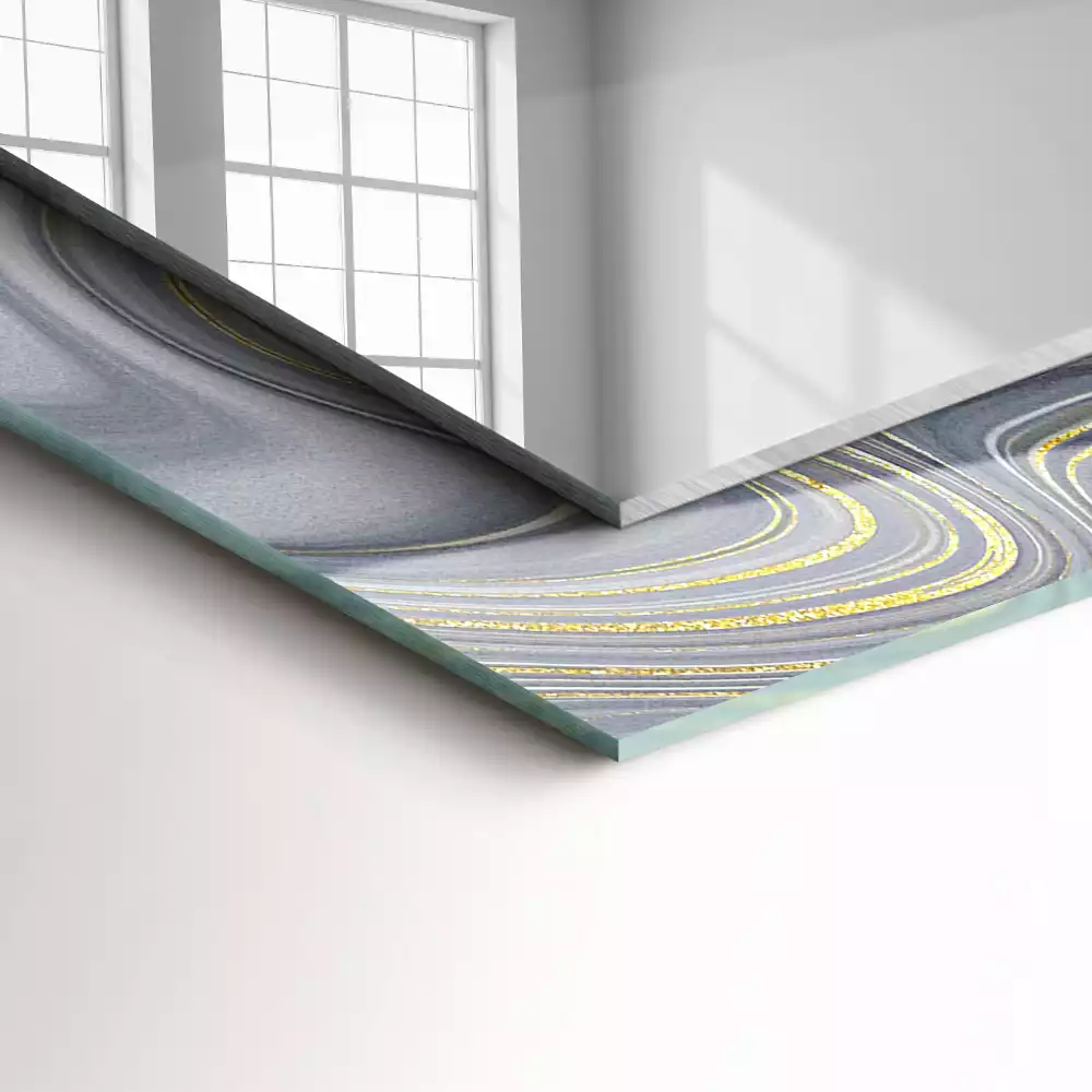 Bedrukte rechthoekige spiegel Abstracte marmerpatronen