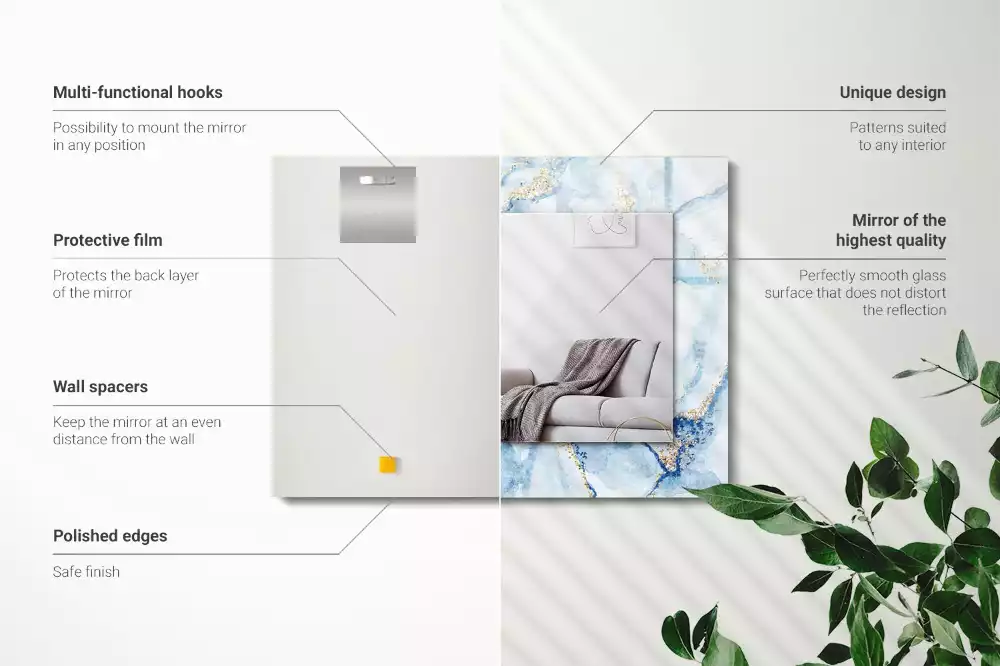 Rechthoekige spiegel met decoratie Abstract marmerpatroon