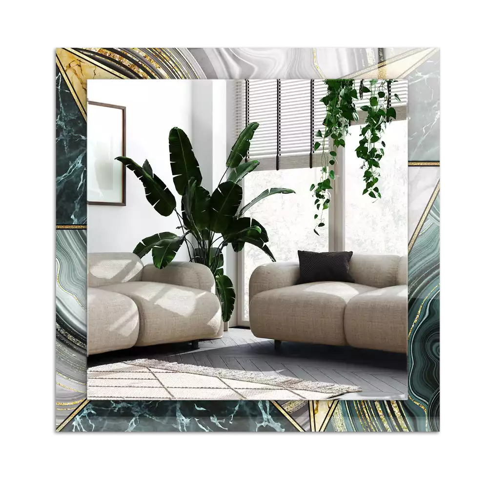 Rechthoekige spiegel met decoratie Abstracte geometrische patronen