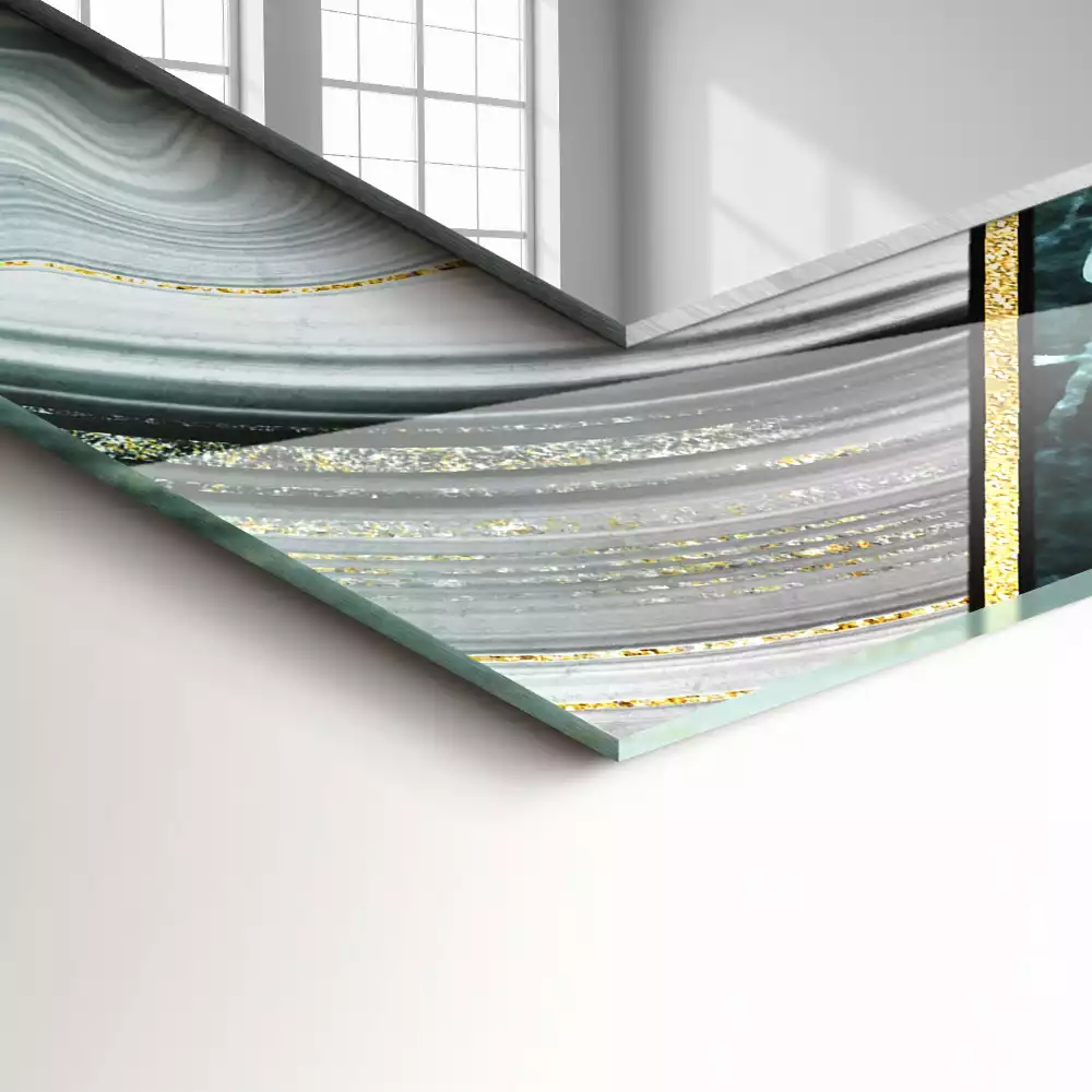 Rechthoekige spiegel met decoratie Abstracte geometrische patronen