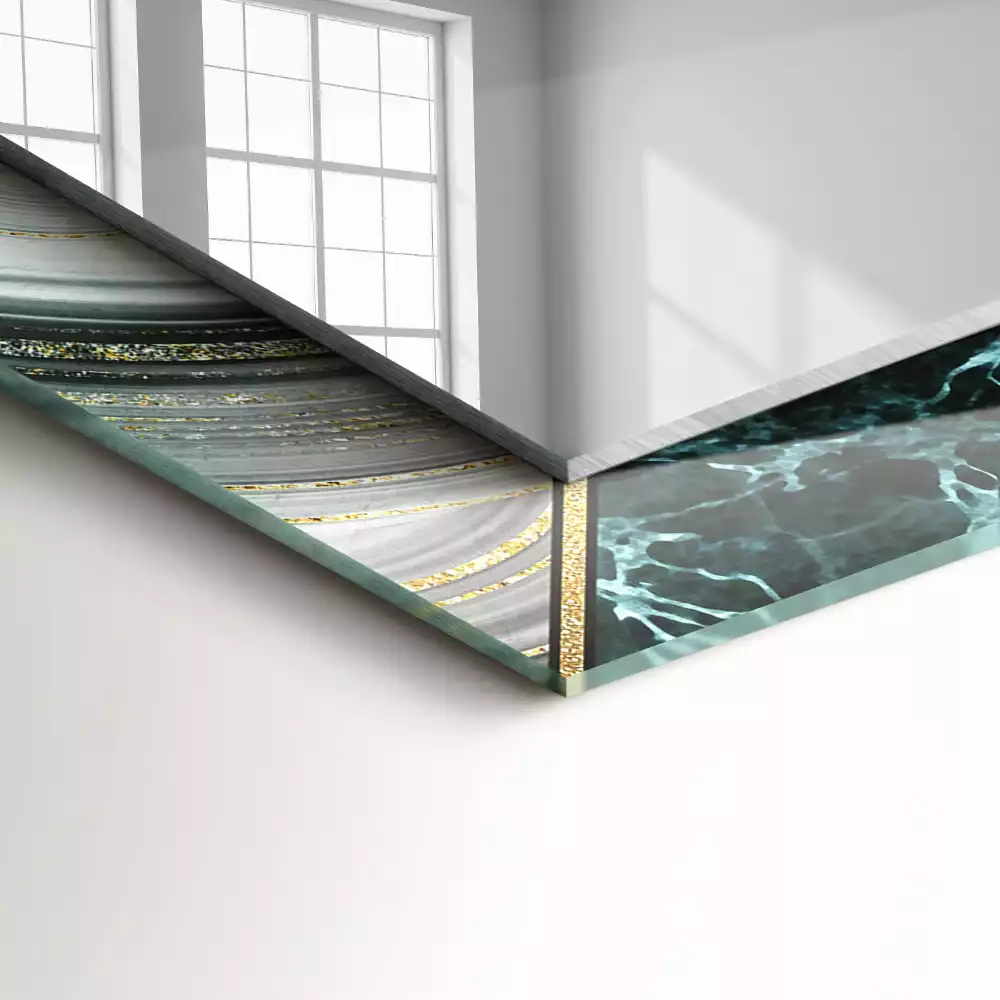 Rechthoekige spiegel met decoratie Abstracte geometrische patronen