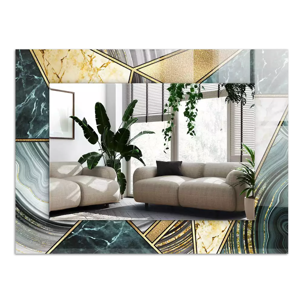 Rechthoekige spiegel met decoratie Abstracte geometrische patronen