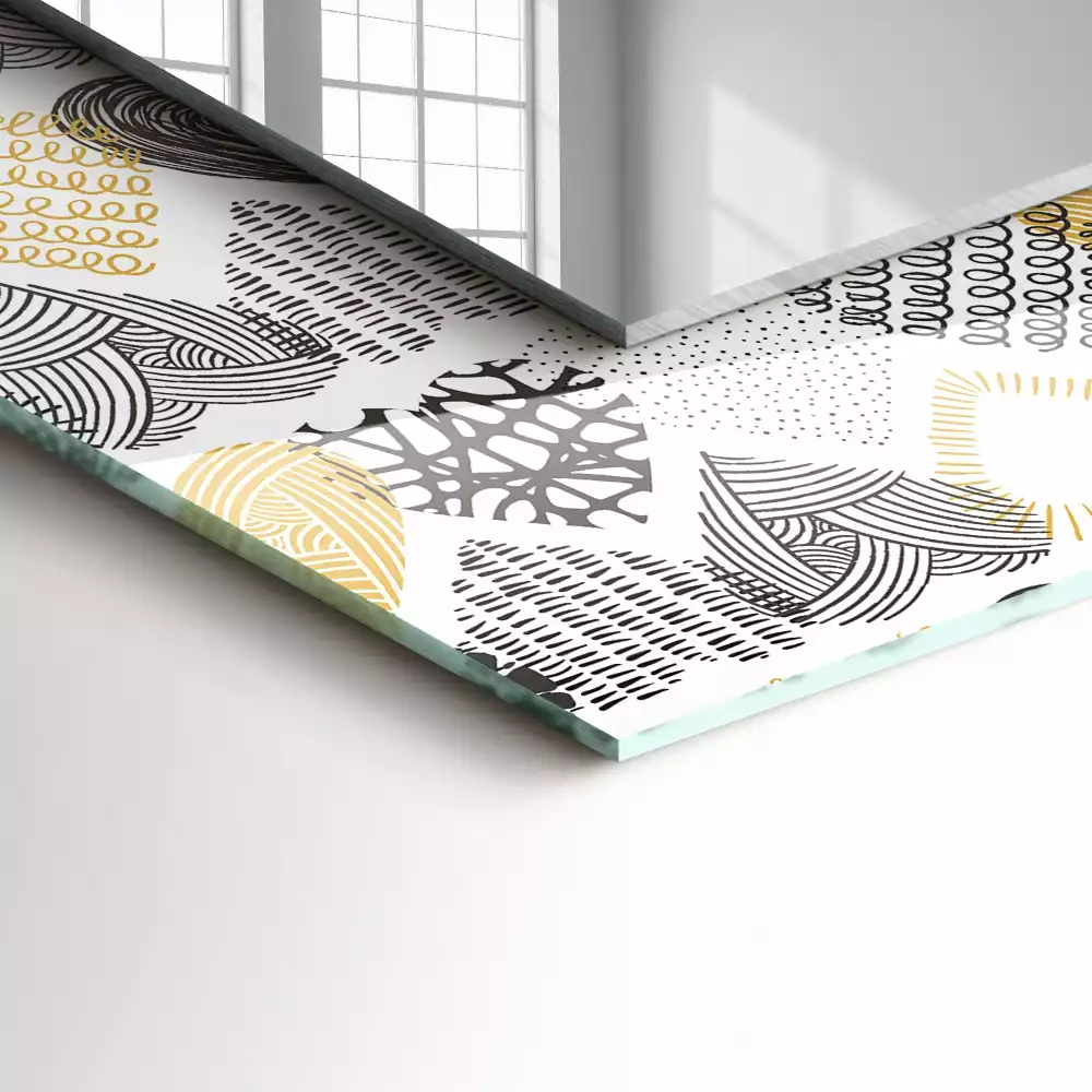 Bedrukte rechthoekige spiegel Kleurrijke harten