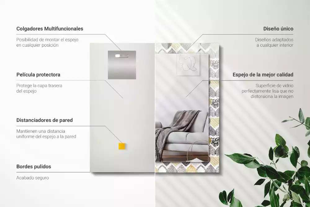 Bedrukte rechthoekige spiegel Kleurrijke harten