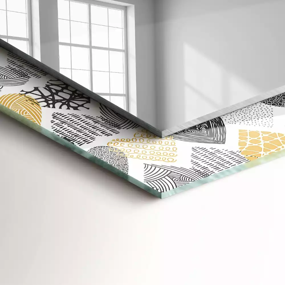 Bedrukte rechthoekige spiegel Kleurrijke harten