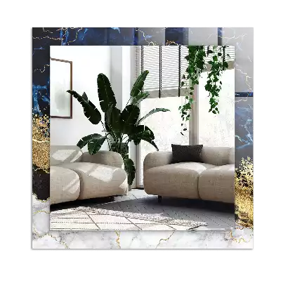 Rechthoekige spiegel met decoratie Marmeren abstractie