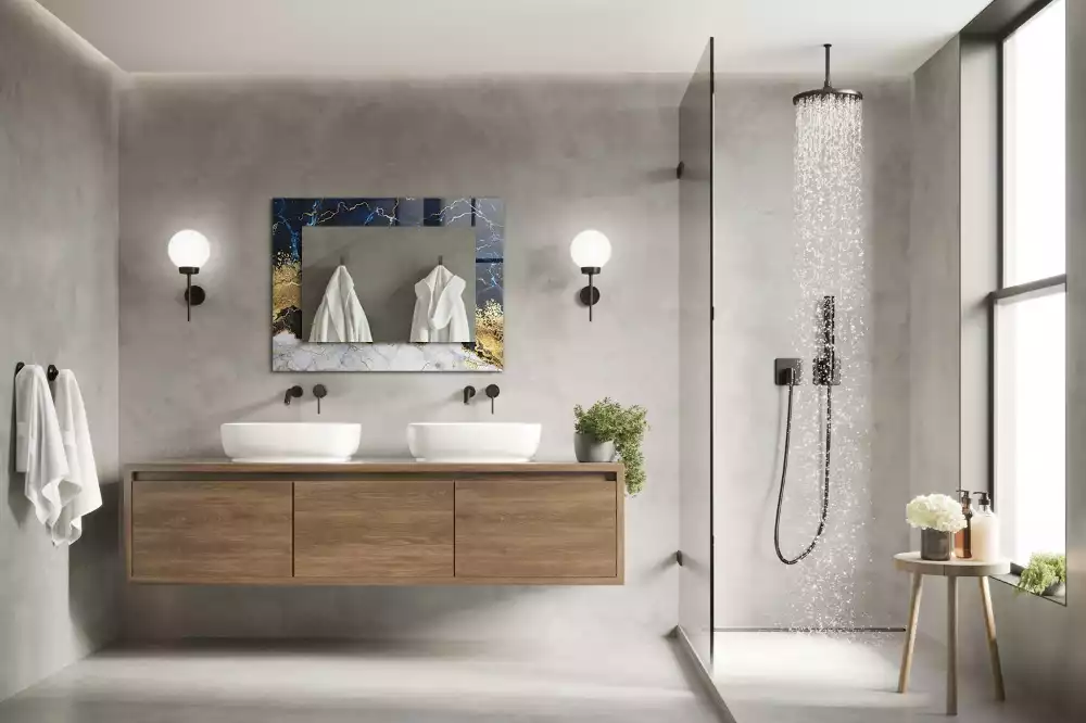 Rechthoekige spiegel met decoratie Marmeren abstractie