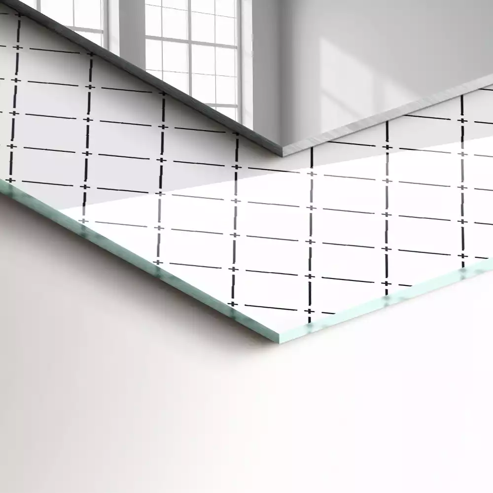 Bedrukte rechthoekige spiegel Geruite patroonlijnen