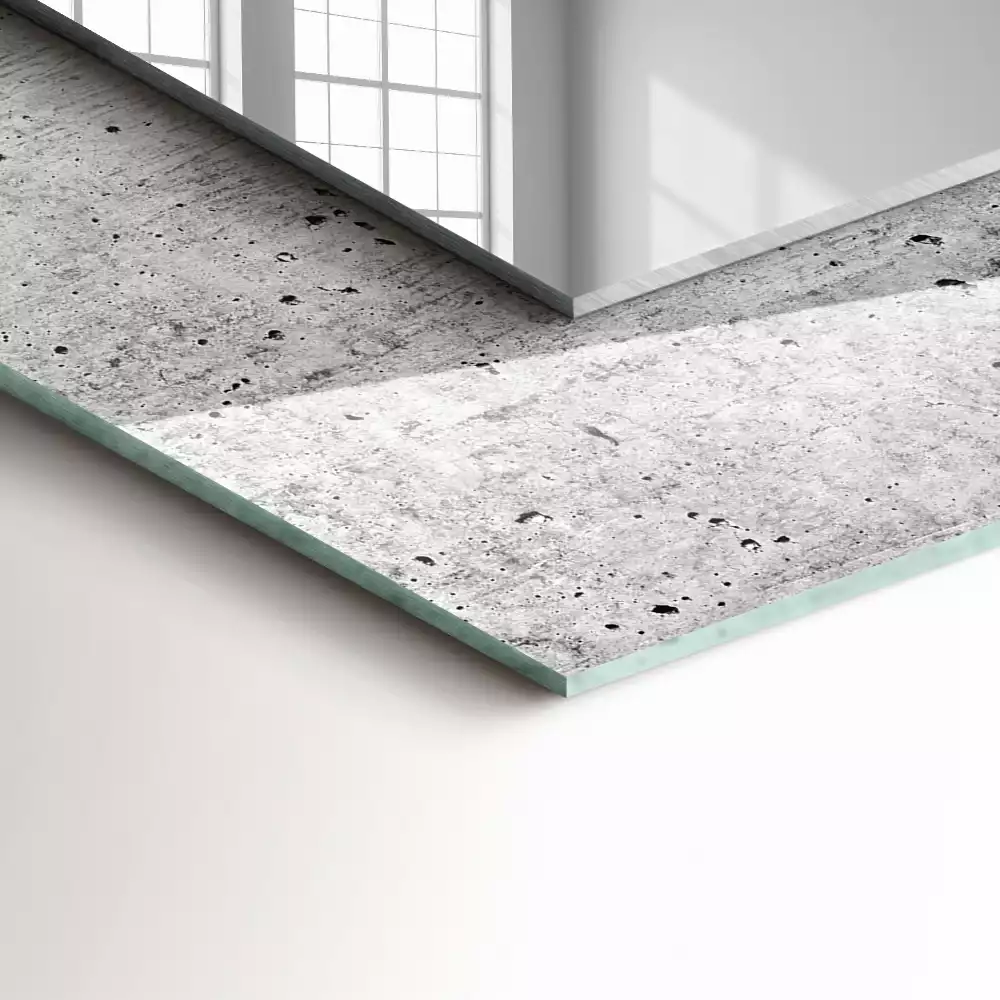 Rechthoekige spiegel met decoratie Betonnen muurtextuur