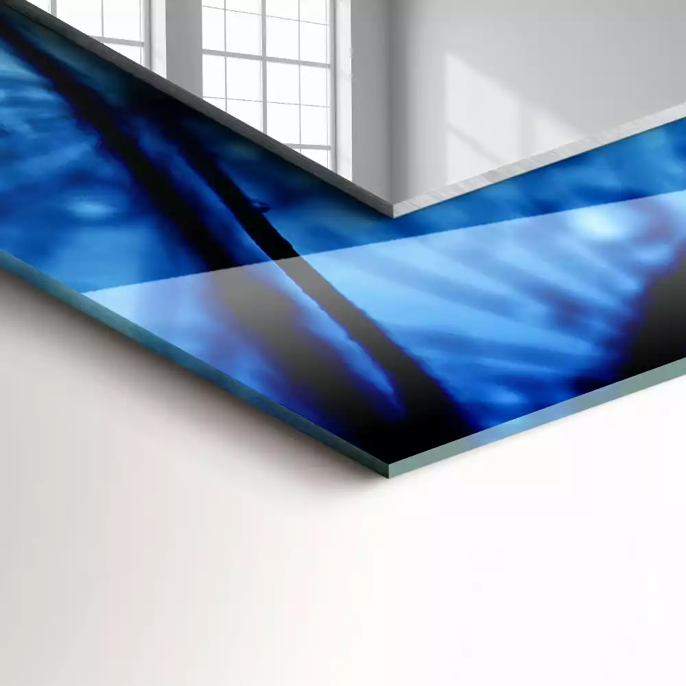 Rechthoekige spiegel lijst met print Druppels op paardenbloemen