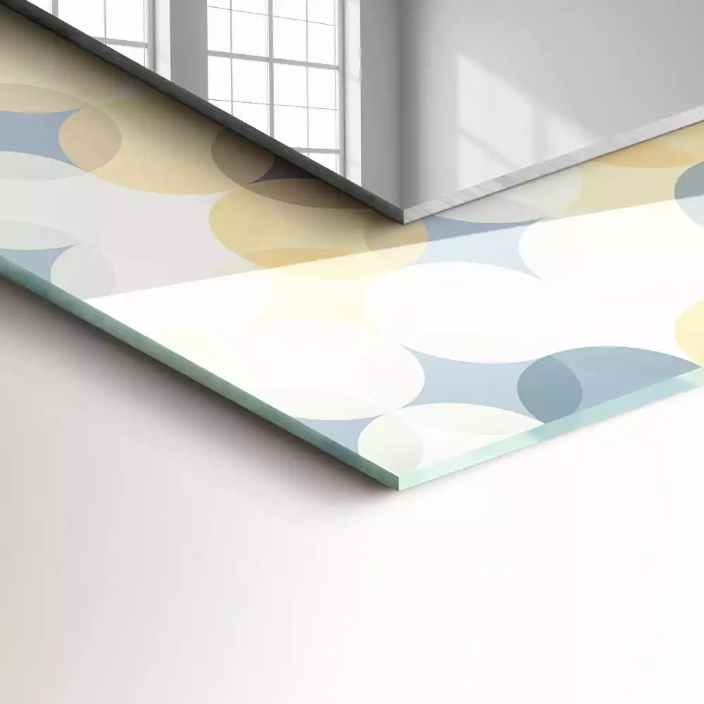 Bedrukte rechthoekige spiegel Kleurrijke ronde patronen