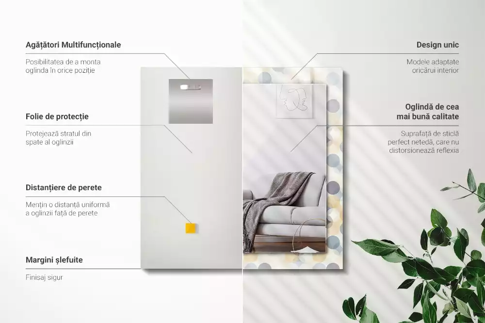 Bedrukte rechthoekige spiegel Kleurrijke ronde patronen