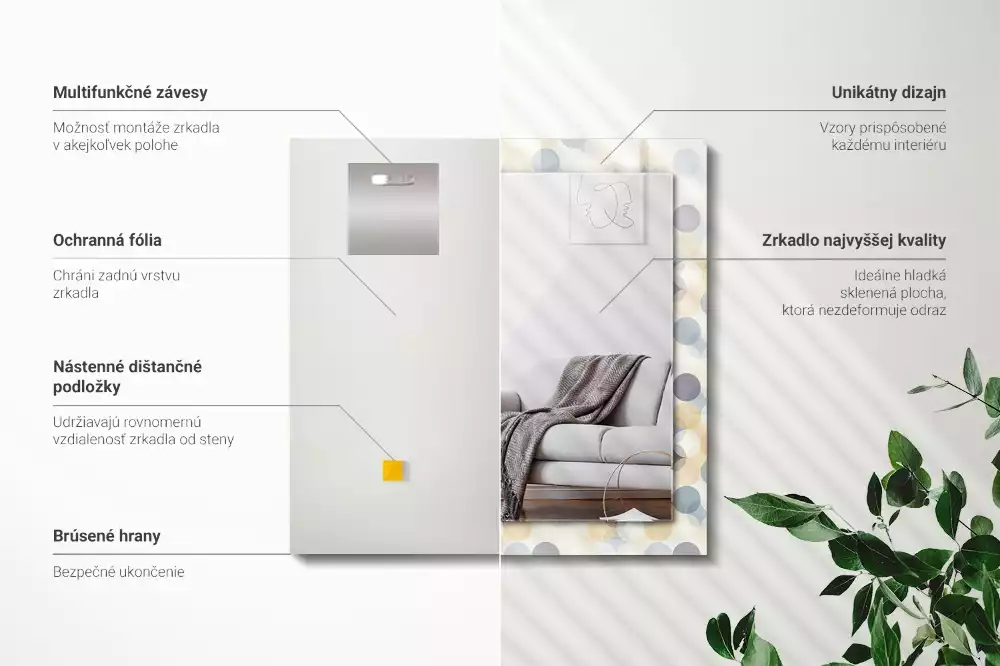 Bedrukte rechthoekige spiegel Kleurrijke ronde patronen