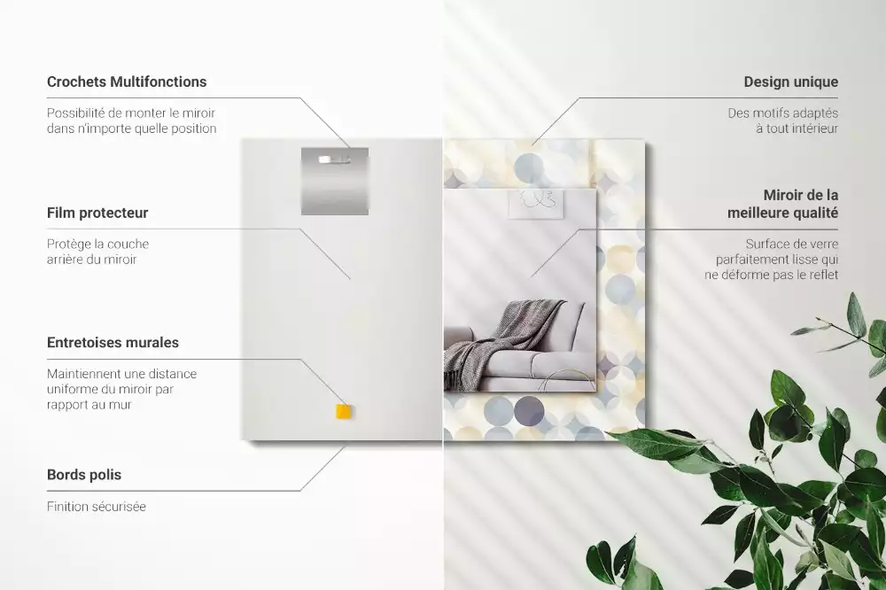 Bedrukte rechthoekige spiegel Kleurrijke ronde patronen