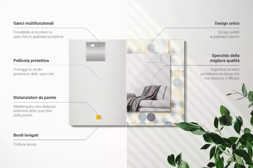 Bedrukte rechthoekige spiegel Kleurrijke ronde patronen