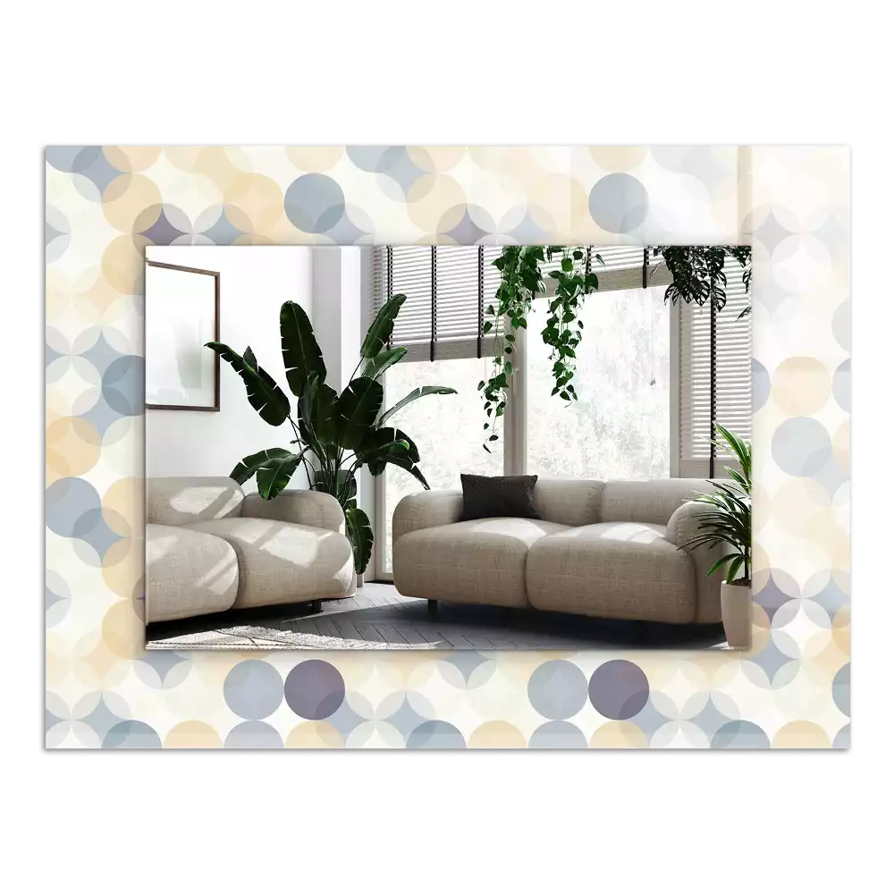 Bedrukte rechthoekige spiegel Kleurrijke ronde patronen