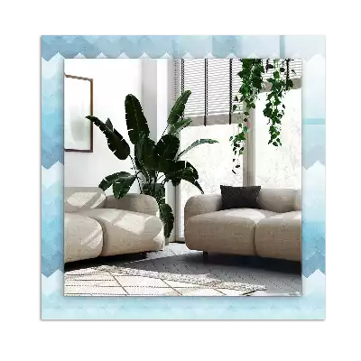 Rechthoekige spiegel met bedrukte lijst Zigzag gradiëntpatroon