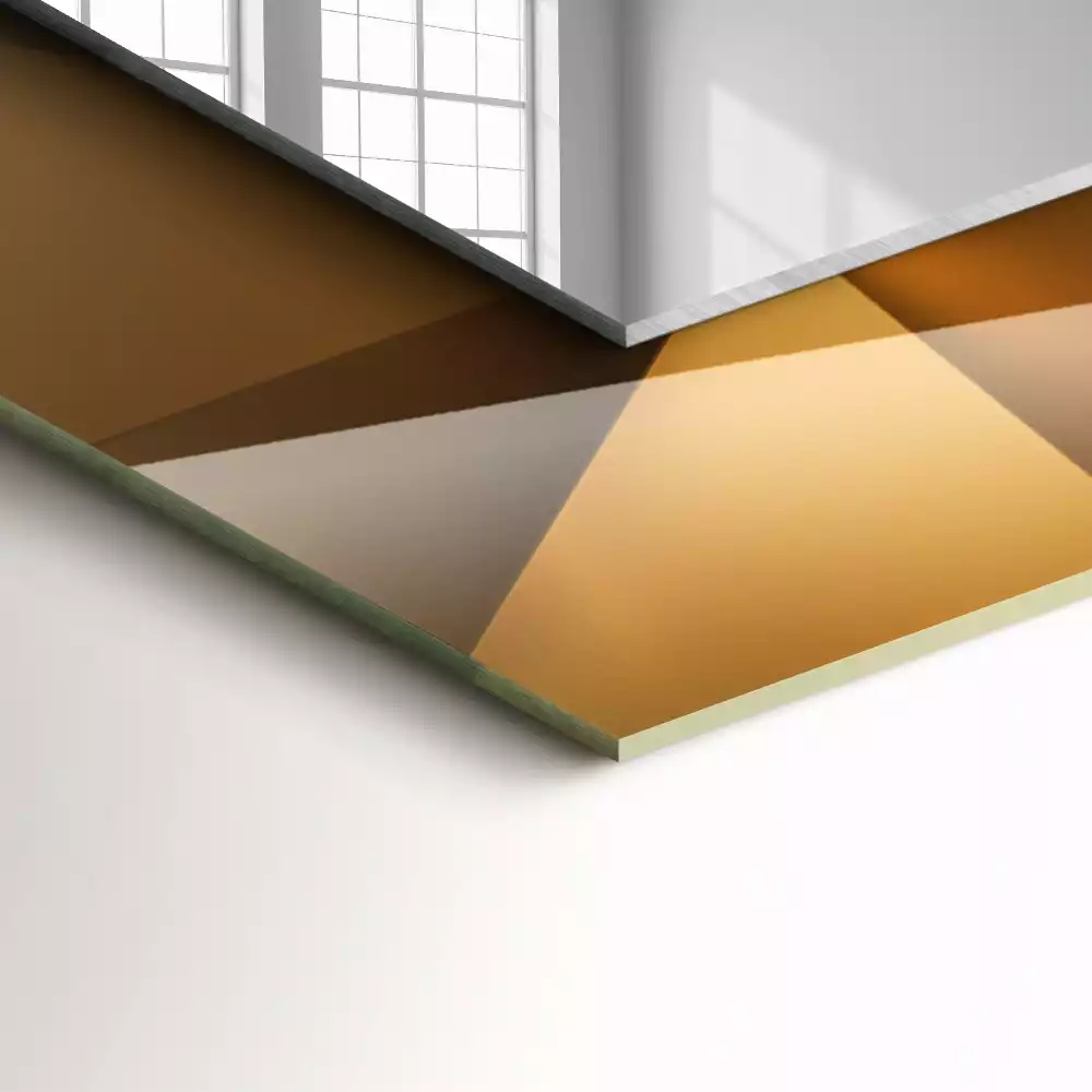 Bedrukte rechthoekige spiegel geometrische vormen