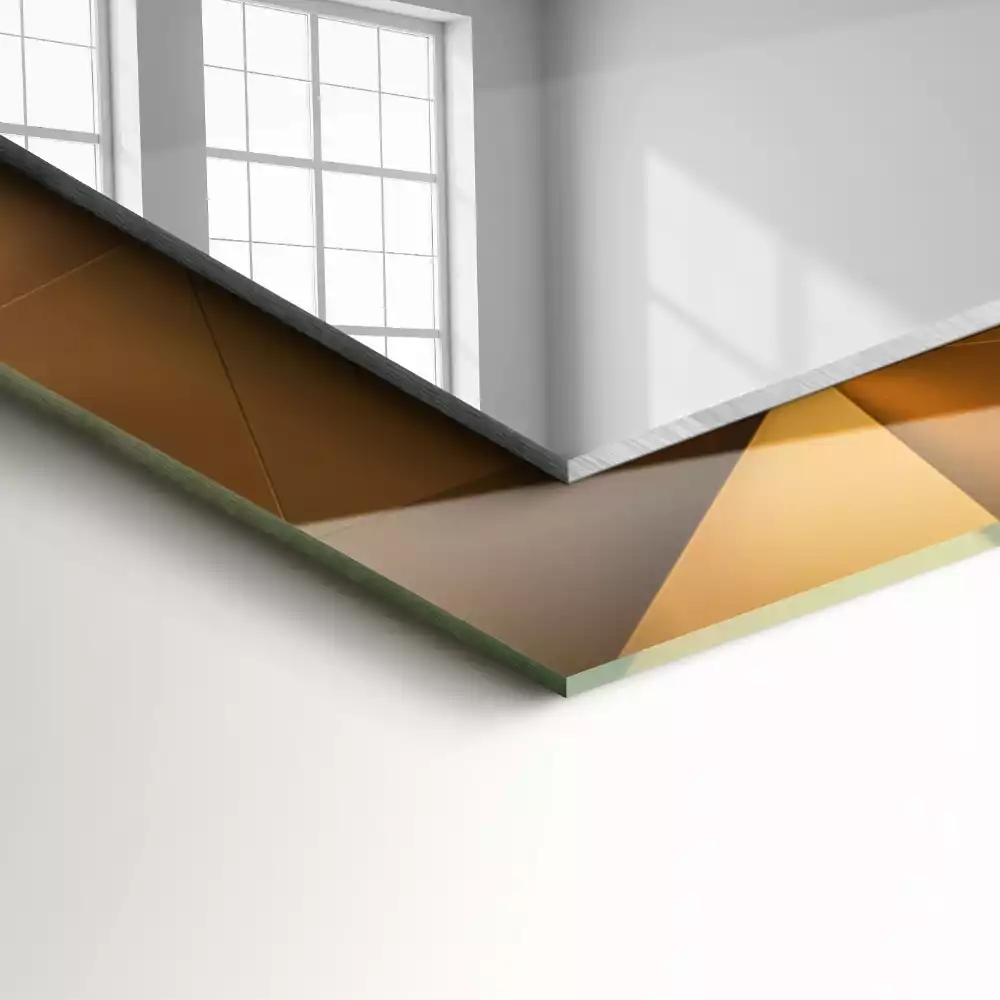 Bedrukte rechthoekige spiegel geometrische vormen