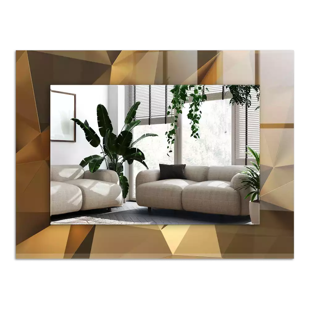 Bedrukte rechthoekige spiegel geometrische vormen