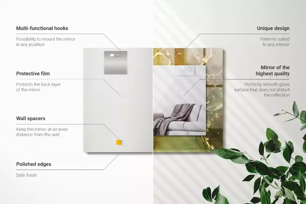 Bedrukte rechthoekige spiegel Abstracte kunst