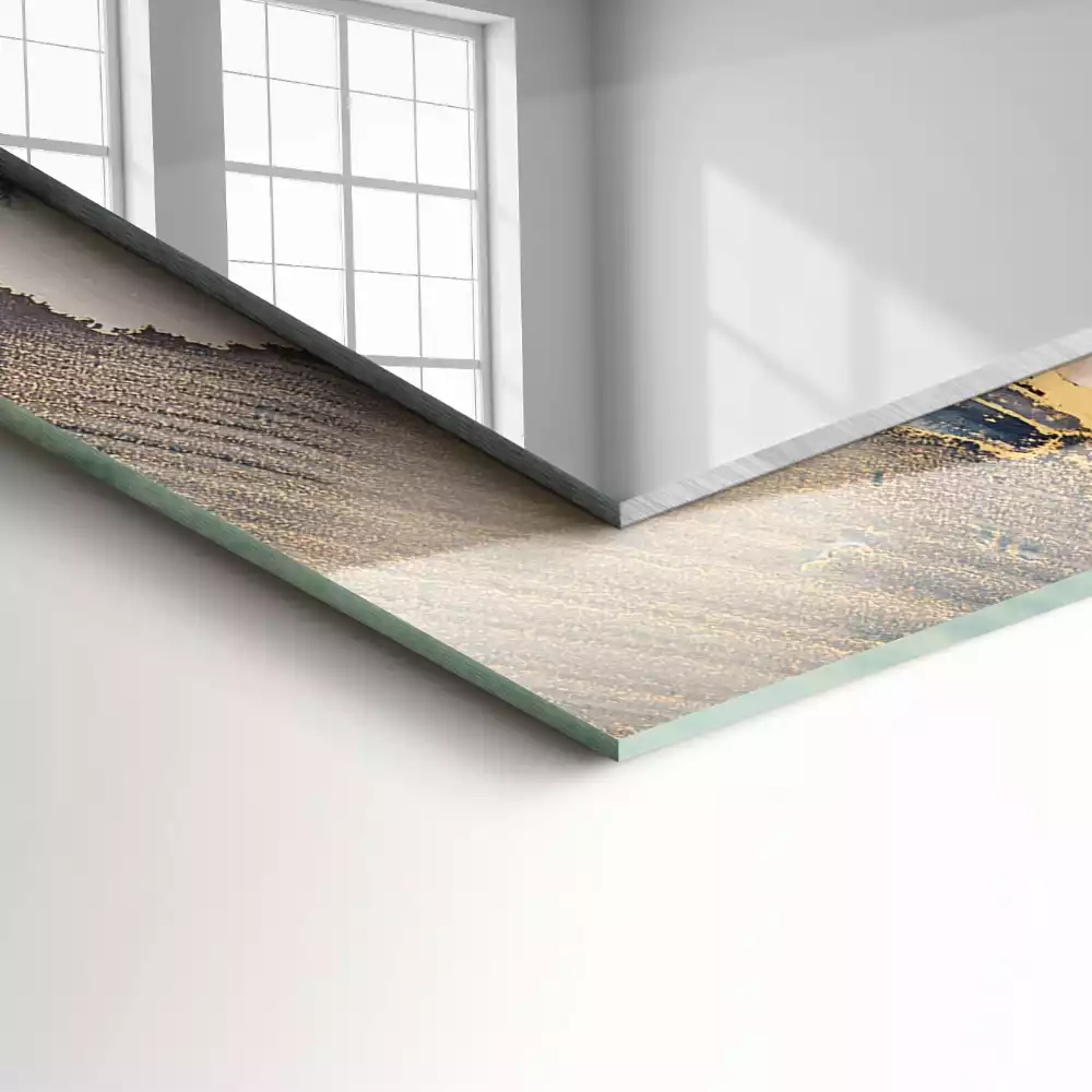 Rechthoekige spiegel met decoratie Abstracte blauwe kunst