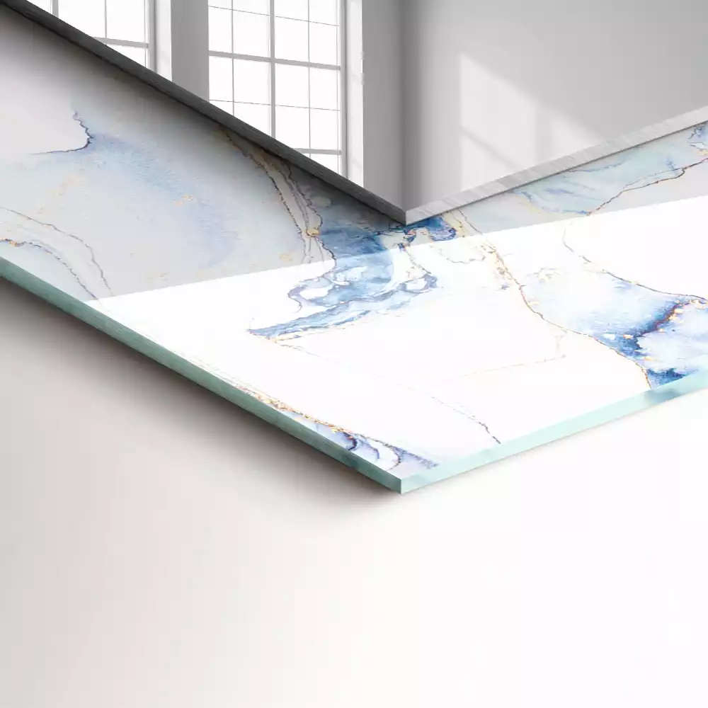 Bedrukte rechthoekige spiegel Abstracte kunst marmer