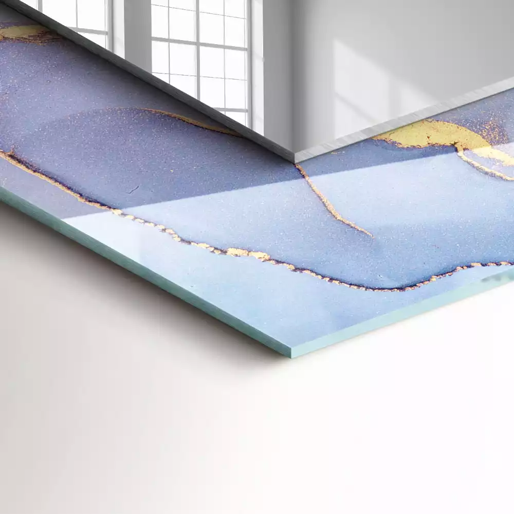 Rechthoekige spiegel lijst met print Abstracte aquarel