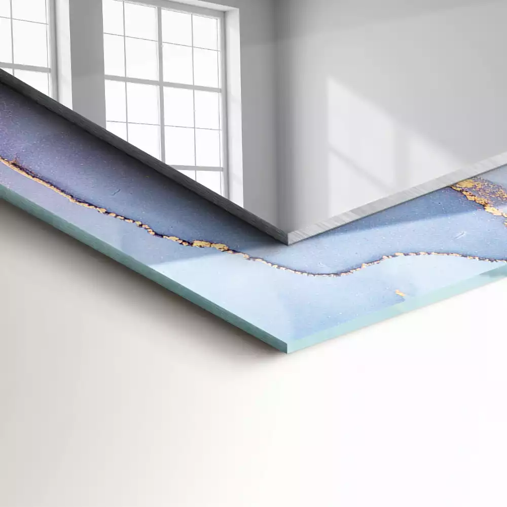 Rechthoekige spiegel lijst met print Abstracte aquarel