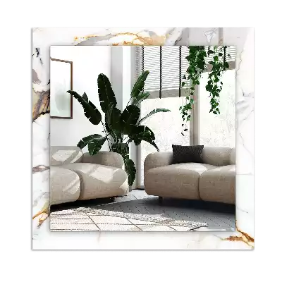 Rechthoekige spiegel met bedrukte lijst Geaderd marmer