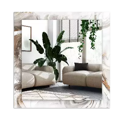 Rechthoekige spiegel lijst met print Abstract marmerpatroon