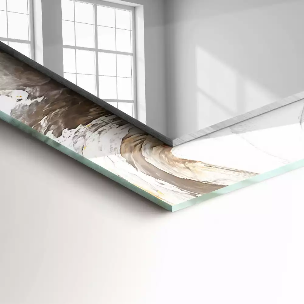 Rechthoekige spiegel lijst met print Abstract marmerpatroon