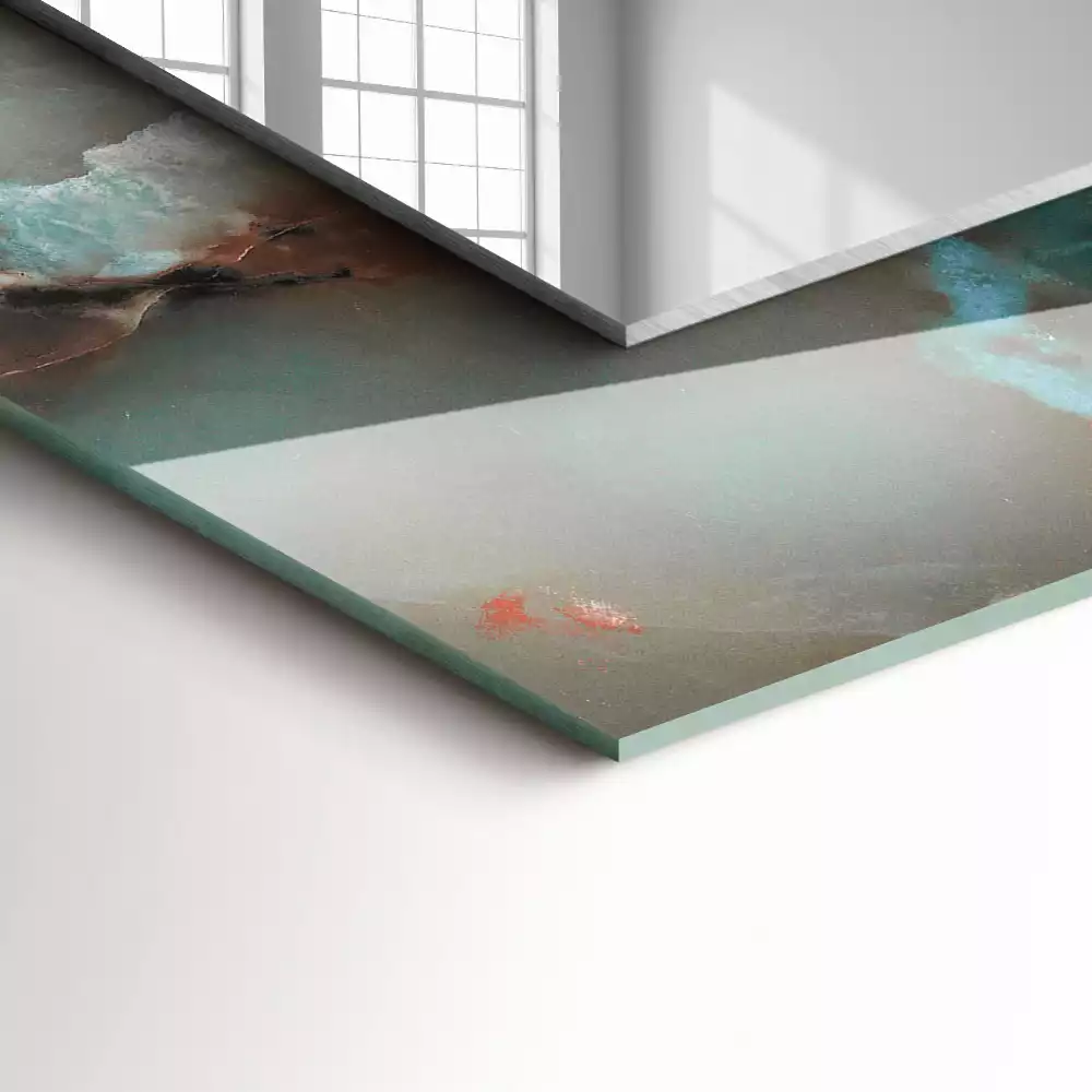 Rechthoekige spiegel met bedrukte lijst Abstracte kleurrijke textuur