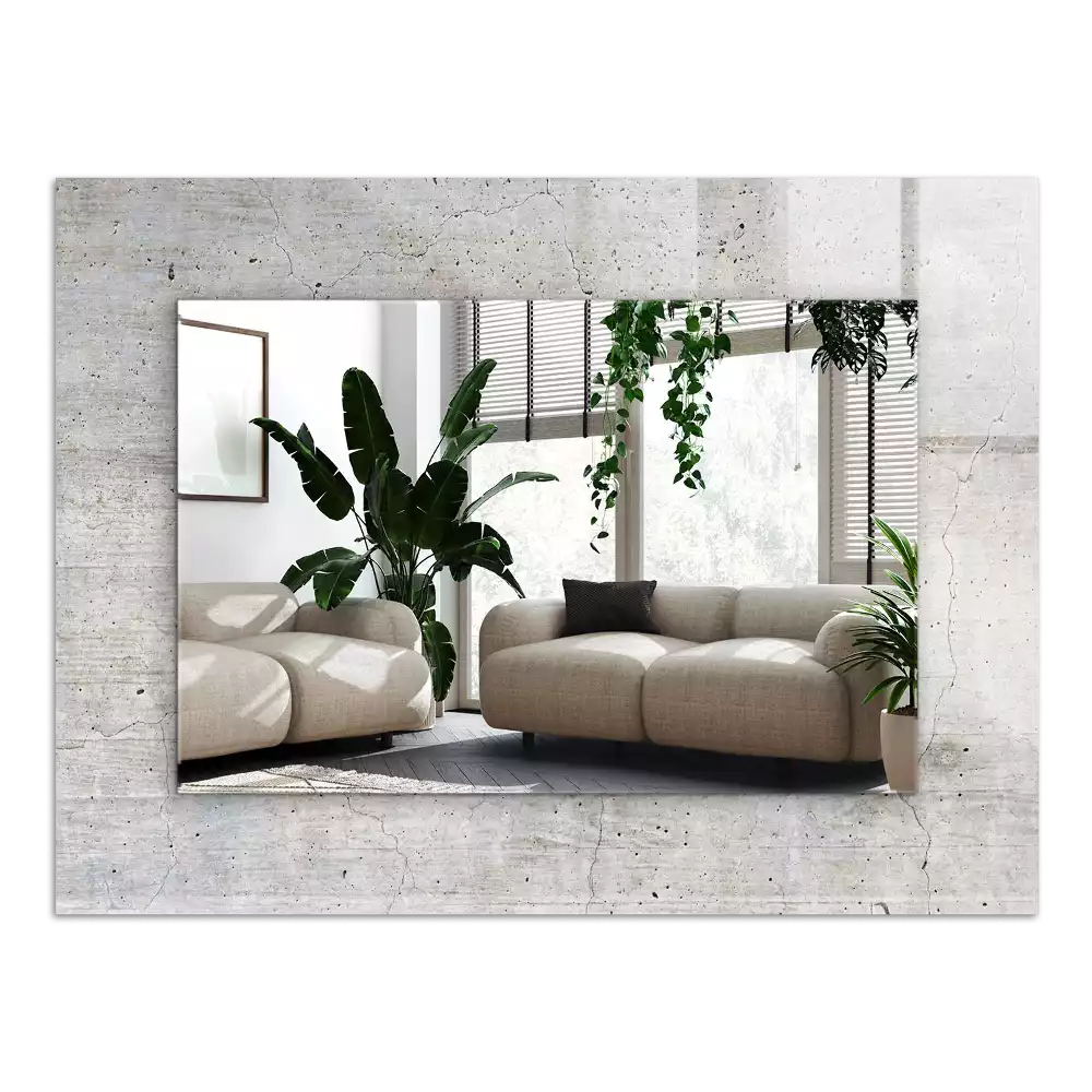 Rechthoekige spiegel met decoratie Gebarsten betonnen muur