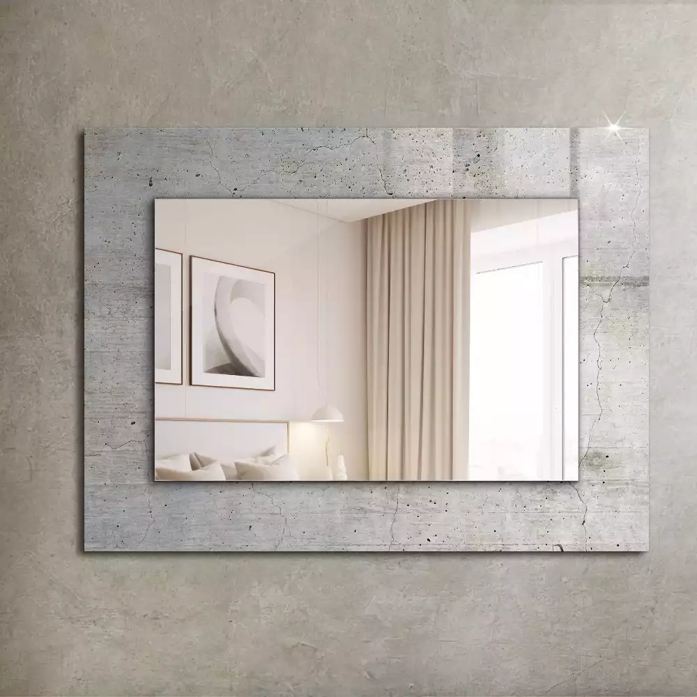 Rechthoekige spiegel met decoratie Gebarsten betonnen muur