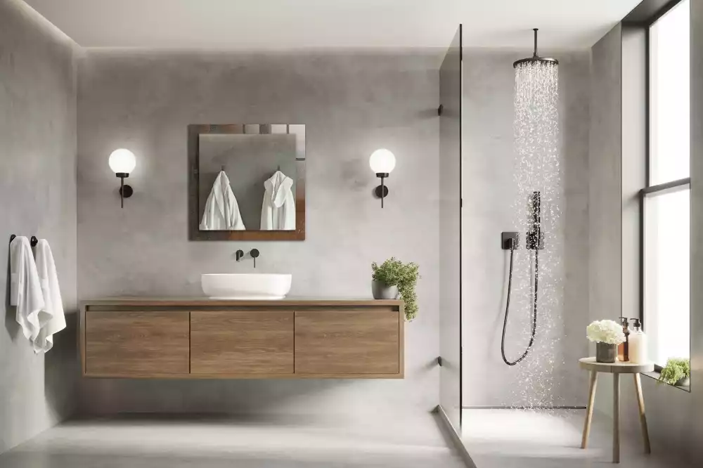 Rechthoekige spiegel met bedrukte lijst Modieus roestmetaal