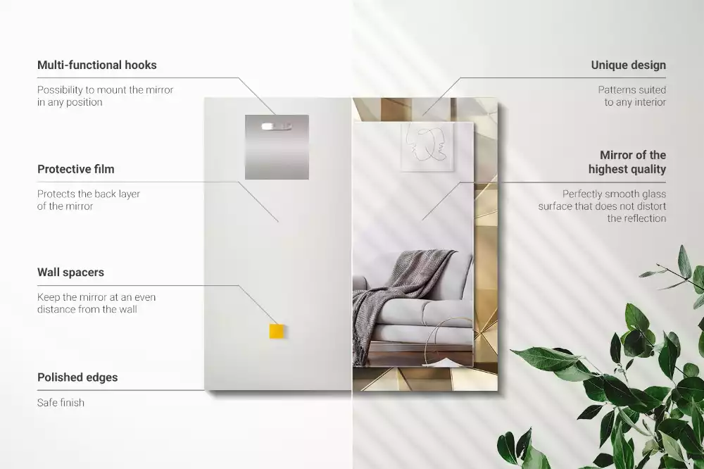 Rechthoekige spiegel met decoratie Geometrische vormen