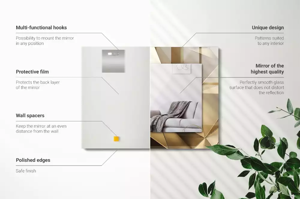 Rechthoekige spiegel met decoratie Geometrische vormen