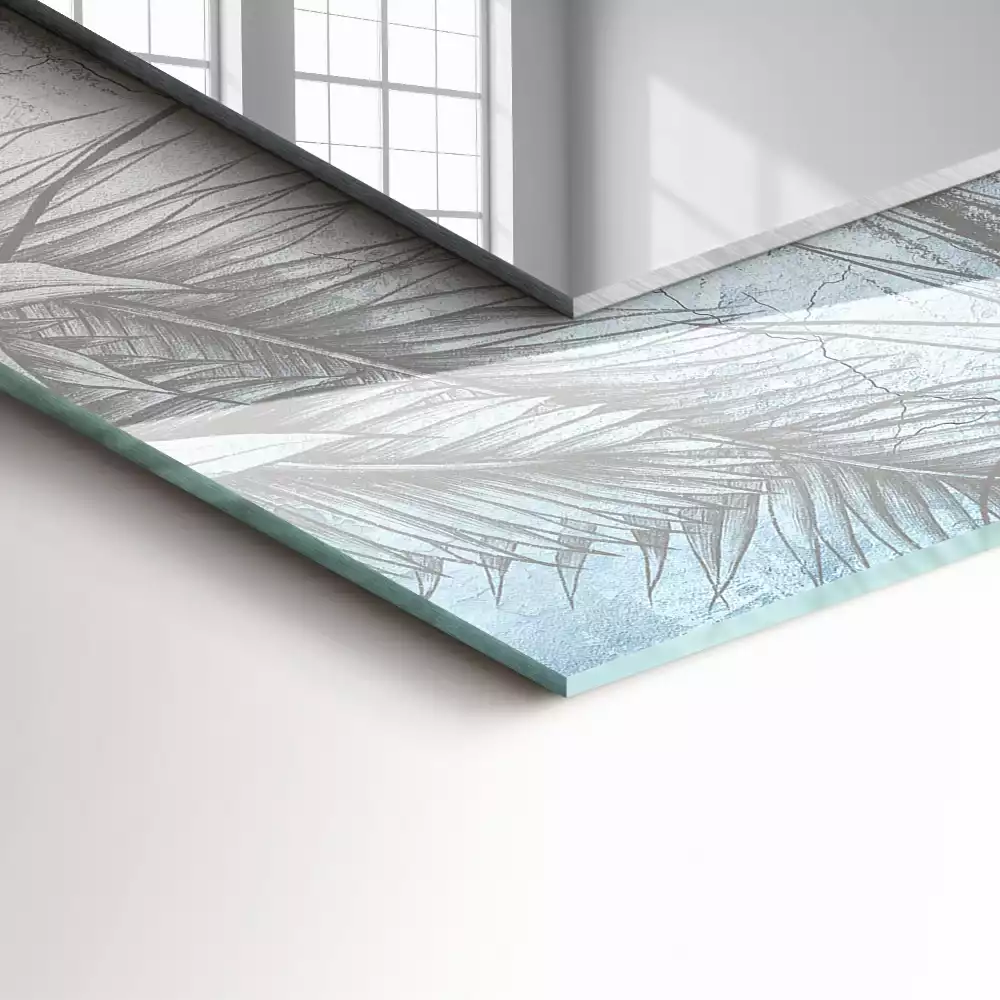 Bedrukte rechthoekige spiegel Pastelkleurige planten