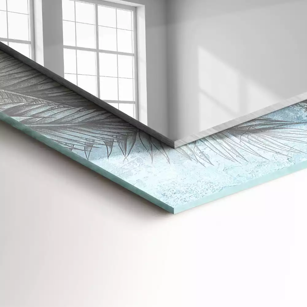 Bedrukte rechthoekige spiegel Pastelkleurige planten