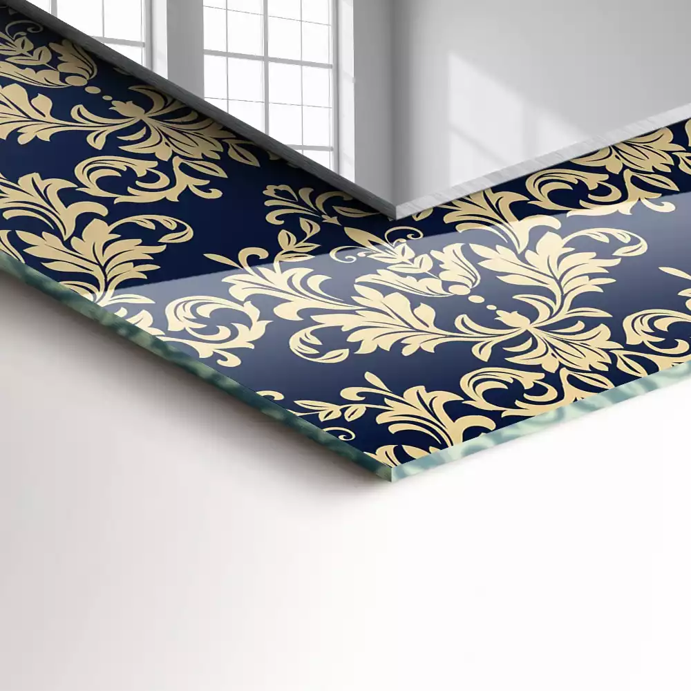 Bedrukte rechthoekige spiegel Victoriaans behangpatroon