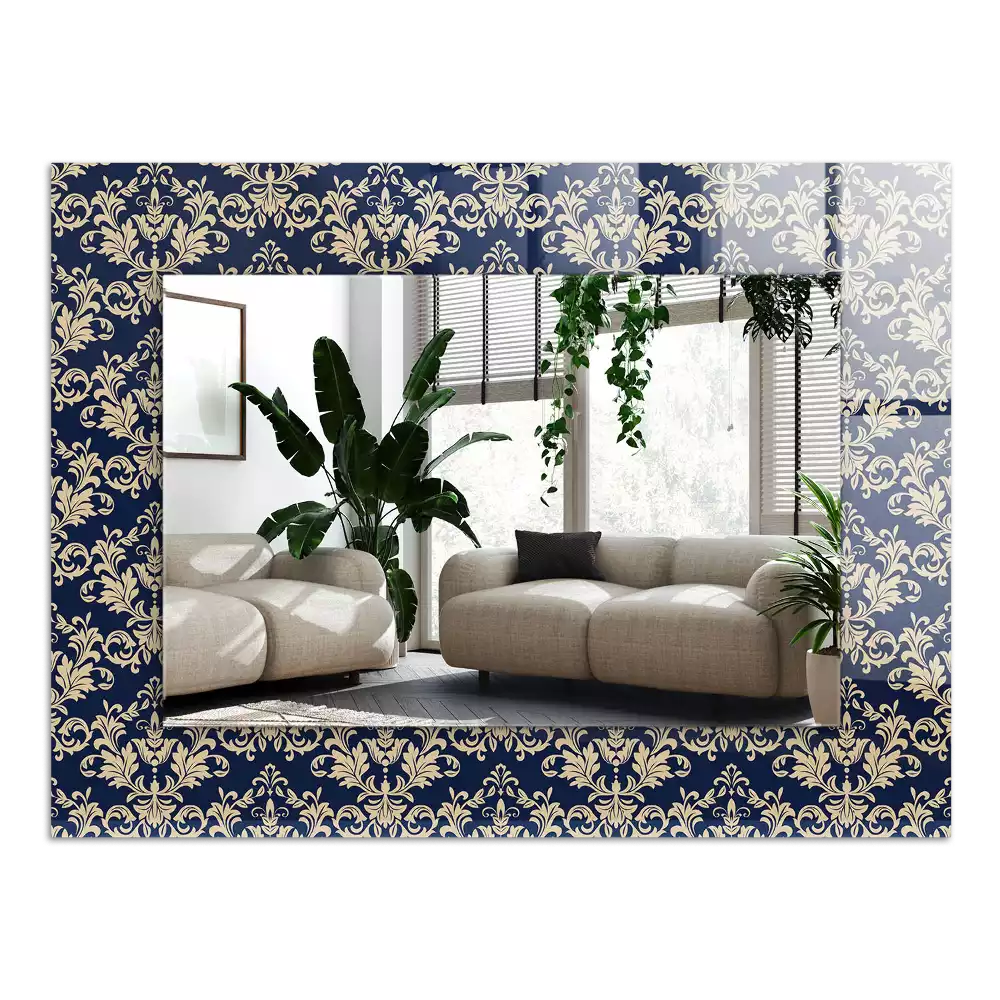 Bedrukte rechthoekige spiegel Victoriaans behangpatroon