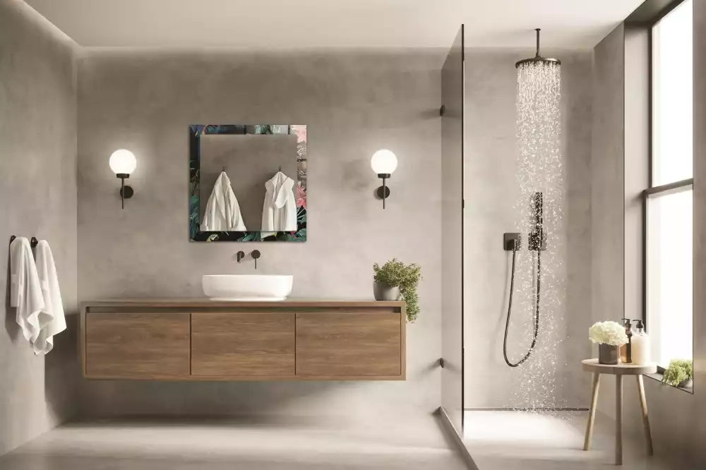 Bedrukte rechthoekige spiegel Tijgers papegaaien jungle