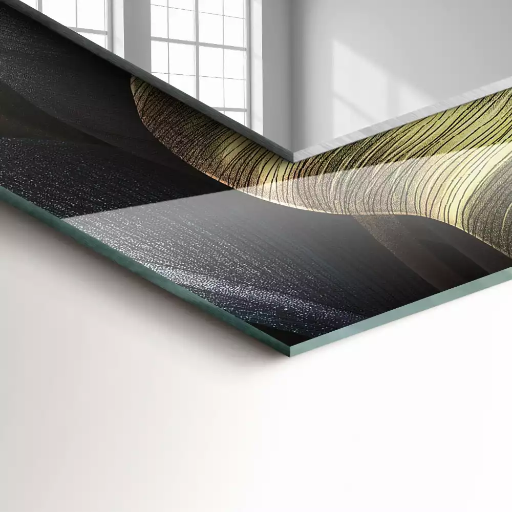 Rechthoekige spiegel met decoratie Kleurrijke plantenbladeren